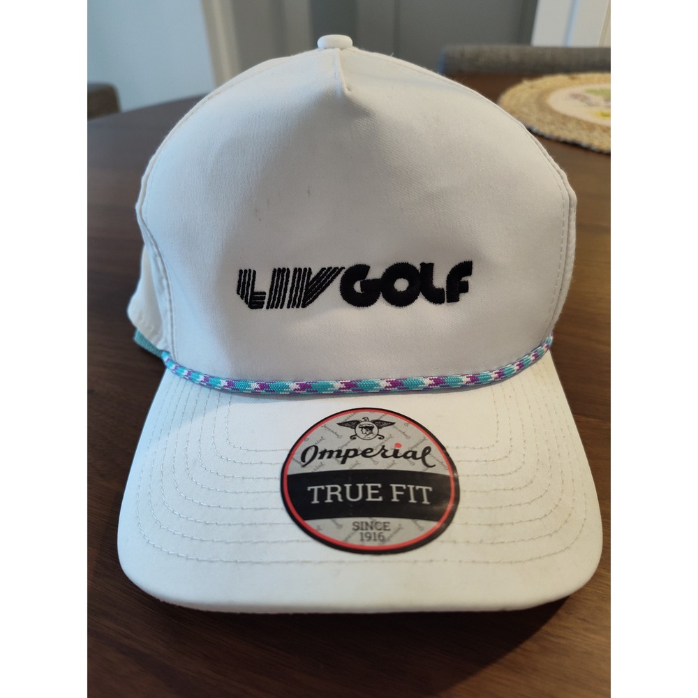 Imperial LIV Golf Rope Hat White Snapback True Fit Performance Cap L80669